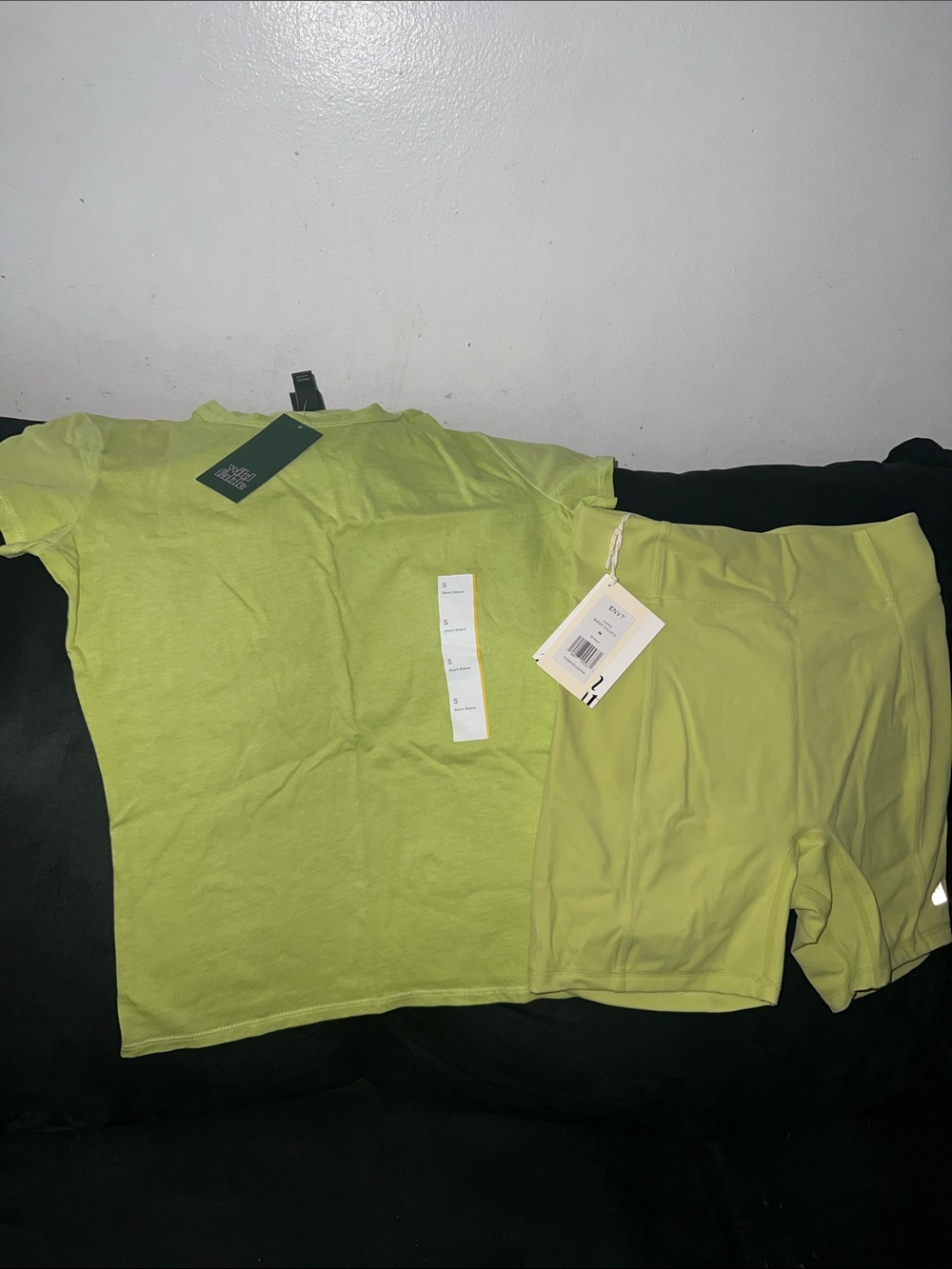 wild fable Lime Green Tee and Bike Shorts Set